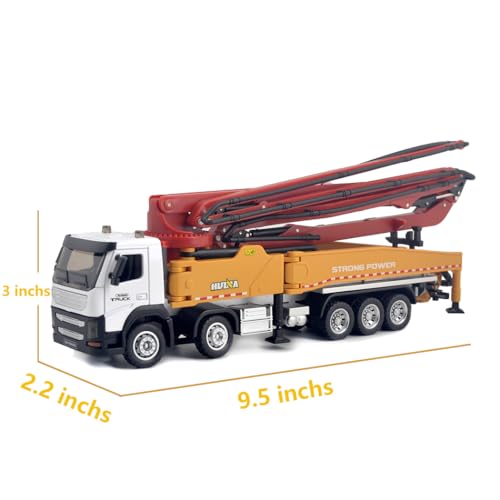 Image of Ailejia Concrete Pump Truck Model Toy - 1:50 Scale Die-cast Construction Vehicle, Heavy Duty Wheeled Toy for Kids and House Ornament (Red)