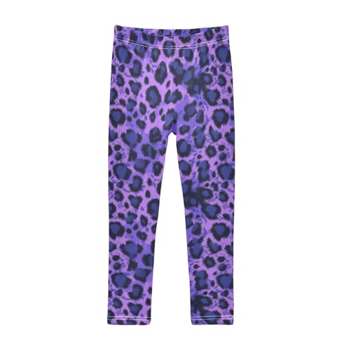 Girls Leggings Purple Leopard Cheetah Soft Toddler Leggings for Girls Kids Pants Size 4T-10T