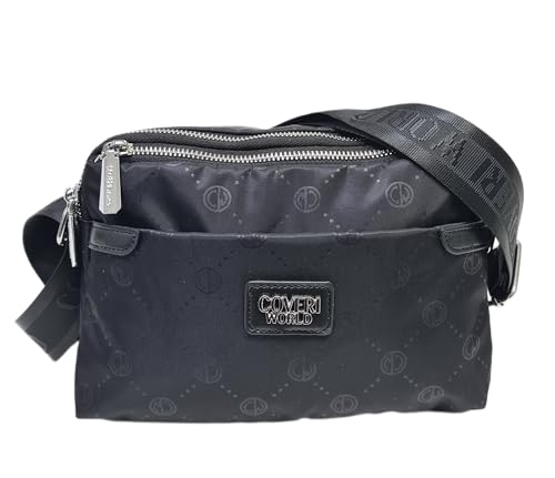 Sac à bandoulière femme nylon Coveri Collection poches multiples zippées léger
