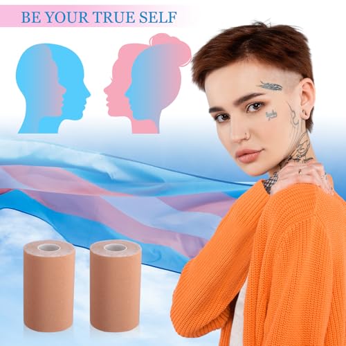 Image of Aurelema 2 Rolls FTM Trans Binder for Chest Binding Adhesive Chest Tape Flat Invisible for Breast Lift Shaping
