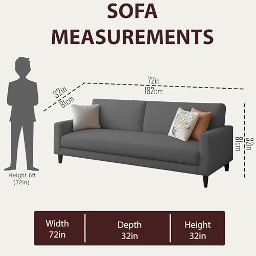 Image of Kathleen 3 Seater Sofa Set for Living Room - Foldable Convertible Couch Furniture for Home, Office or Guest Use, Modern Designer Stylish Comfortable (Dark Grey)