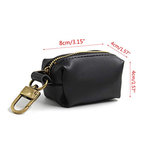Image of Travel Outdoor Protable Dog Poop Bag Dispenser PU Leather Pouch Pet Puppy Cat Pick Up Poop Bag Holder Garbage Waste Bags Organizer - Waterproof and wear resistant (Coffee)