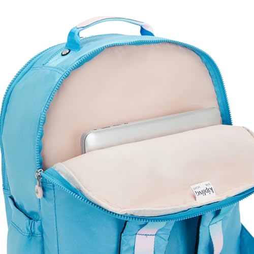 Image of Kipling Seoul Extra Large Metallic 17 inch Laptop Backpack Sea Blue Met