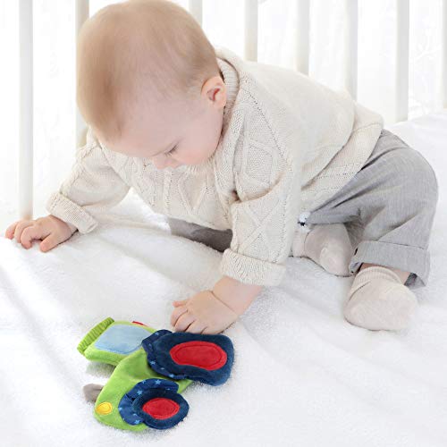 SIGIKID 42301 Aktiv-Knistertuch Traktor PlayQ Mädchen und Jungen Babyspielzeug empfohlen ab Geburt grün/blau – Bild 3