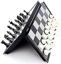 VIDGY Chess Board Set Wood-Like Magnetic 10x10 Inch Foldable Square Chess Board (Black and White)