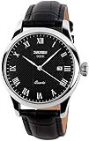SEESEE.U Montre à Quartz pour Homme, Mode de Travail décontractée analogique en Chiffres Romains, Calendrier, fenêtre de Date Classique
