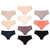 Pretty-Sweet-Basics-Womens-Laser-Cut-Bikini-Cheeky-Hipster-Panties-Pack-of-10 Pretty Sweet Intimates Women’s Laser Cut Cheeky Bikini Underwear, Pack of 10, Seamless and No Show with Lace