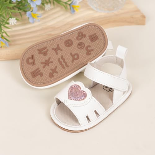 Image of HsdsBebe Baby Girls Sandals Bohemia Flower Bow Soft Sole Toddler First Walkers Beach Summer Shoes