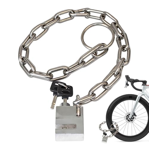 Candado de bicicleta con llave, resistente y flexible, cadena antirrobo, protector de bloqueo de seguridad para motocicletas, scooters, puertas, garaje, almacén, valla, parrilla, jardín, patio, uso al