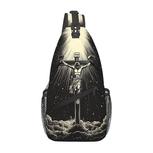 Image of Crossbody Bag Jesus Moonlight Cross Sling Bag Backpack Chest Bags Shoulder Bag for Women Men