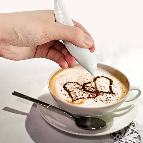 Latte Art Pen, Electrical Coffee Carving Pen, Spice Pen for Coffee Art, Cake Decoration Portable Pen Cappuccino Coffee Carving Pen Professional Baking Pastry Tools