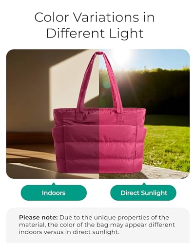 Image of BAGSMART Tote Bag for Women, Lightweight Puffy Tote Bag with Compartments Shoulder Bag Handbag for Travel, Work, Gym | Lightweight
