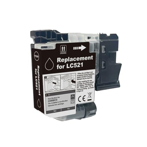 Cartouche d'encre LC521 compatible Brother pour imprimante jet d'encre