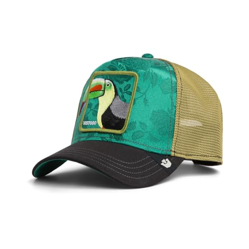 Goorin Bros. Casquette Trucker Belize ToucanBros. Femme/Homme - de Baseball Mesh Snapback, avec Visiere Printemps-ete Printemps Ete Automne Hiver - Taille Unique Beige-Vert