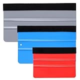 3 Pcs Vinyl Wrap Squeegee of Different Sizes, Felt Squeegee Vinyl Wrap Scraper Tool Plastic VinylSqueegee Wallpaper Smoothing Tool for Wallpaper, Decal Sticker, Window Tint Universal Car Accessories