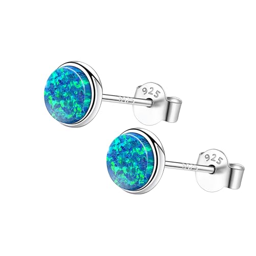 Pendientes de ópalo en plata de ley 925 auténtica con piedras de alta joyería