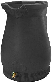 Good Ideas Rwurn-DAR Rain Wizard Rain Barrel Urn 65 Gallon, Dark Granite