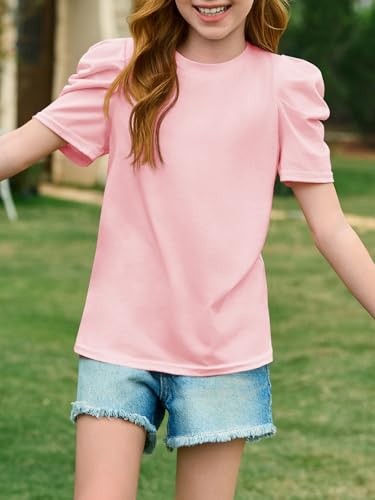 Image of Imily Bela Kids Girls Puff Short Sleeve T Shirts 5-14 Years | Summer, Casual, Crewneck, Fashion Tops