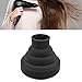 Universal Collapsible Hair Dryer Diffuser, Silicone Blow Dryer Diffuser Attachment Portable Travel Hair Dryer Diffuser for Home Hair Salon, Suitable for Nozzle 1.4 in to 2 in (Black)