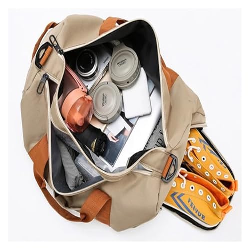 Fitness Bag Fashion Luggage Bag Men's Casual Large Capacity Sports Handbag Zipper For Men Women(Wine red)4