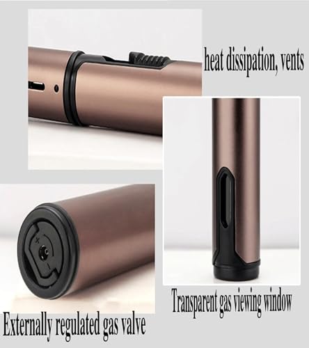 Encendedor antorcha recargable resistente al viento plateado miniatura 3