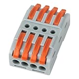 Durchgangsverbinder 4-polig mit Hebel – 40 Stück Verbindungsklemmen für 4 Leiter – Inline...