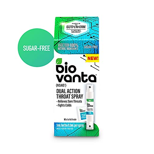 Biovanta Natural Ingredients Throat Spray For Cold And Sore Throat, Sugar-Free Dual Action 5 Milliliter Bottle #TOP7