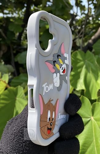 Image of MIDOS Back Cover Compatible with iPhone 16 Soft Silicone 3D Cute Cartoon Full Protective Case for iPhone 16 (Grey)