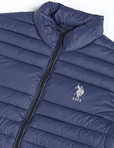 Image of U.S. POLO ASSN. Men Nylon Standard Length Solid High Neck Quilted Jacket