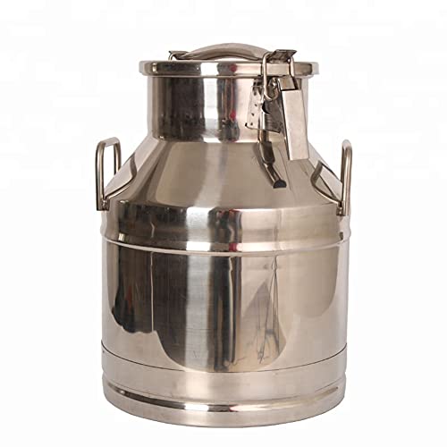 Seau récipient de rangement 15 L en inox avec poignée et couvercle étanche argent