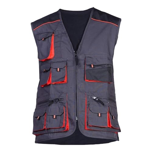 Gilet de travail pour homme en extérieur avec de nombreuses poches, gilet de montage pour homme, idéal pour les techniciens, les travailleurs de...