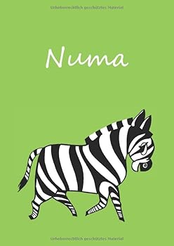 Numa : Personalisiertes Malbuch / Notizbuch / Tagebuch - Zebra - Gr?n - DIN A4 - Blanko