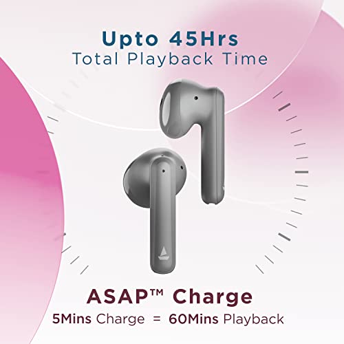 Image of boAt Airdopes 141 Pro True Wireless in Ear Earbuds with 45H Playtime, Quad Mics ENx Tech, 12mm Drivers, ASAP Charge, Beast Mode for Gaming & BT v5.3(Cool Grey)