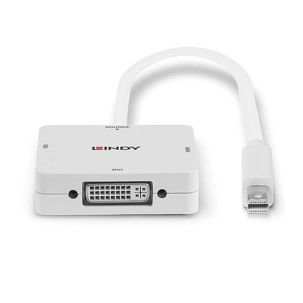Adapter LINDY Mini-DP 1.2 do HDMI 4K30/DVI/VGA MiniDisplayPort wtyczka/3x gniazdo