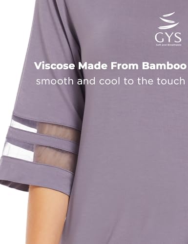 Image of GYS Bamboo Viscose Capri Pajamas for Women Set Cooling 3 /4 Sleeve Pjs