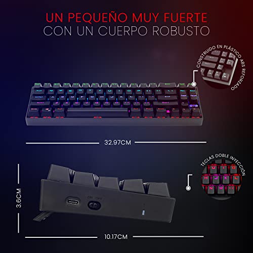 Redragon K599 Wired/Wireless Mechanical Gaming Keyboard 60% Compact Tenkeyless Rgb Backlit Computer Keyboard For Windows Pc Gamers (70 Key Red Switch – Black) #TOP3