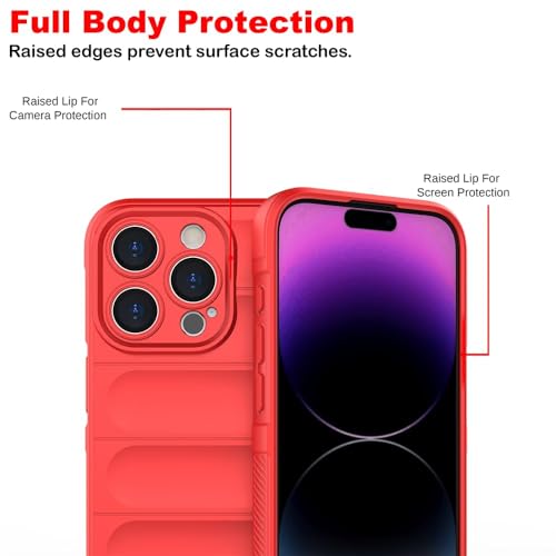 Image of Amazon Brand- Solimo Mobile Cover for Apple iPhone 15 Pro Max | Full Camera Protection | Liquid Silicon Case | Flexible Bumper Case for Apple iPhone 15 Pro Max (Red)