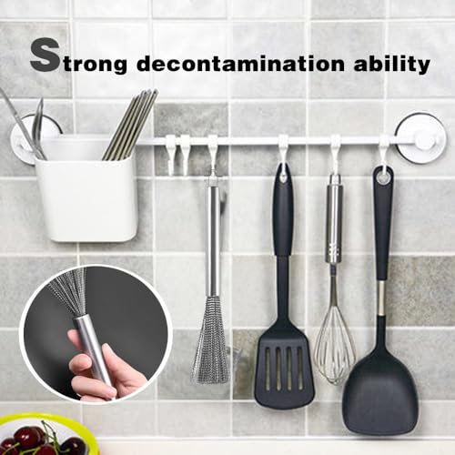 Image of Pot Brush, Stainless Steel Pot Brush, Kitchen Pot Brush, Bowl Brush, Cooking Broom,Metal Scrubbers for Cleaning Dishes,Dish Brush,25cm Cleaning Brush. (4)