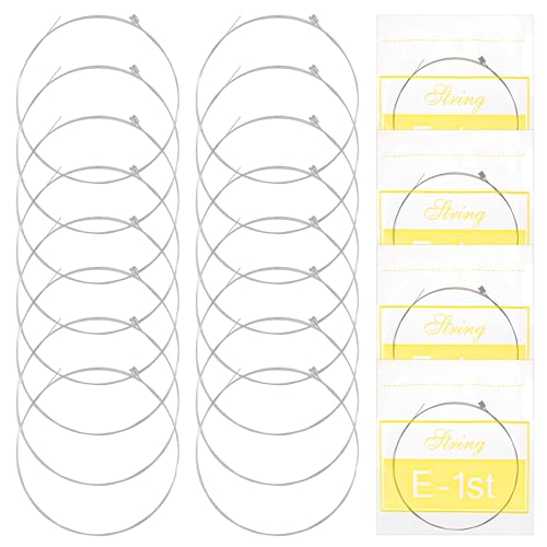 Molain 20 Pack Acoustic Guitar High E String, 1st String Acoustic Guitar Light Tension Brass Plated Steel, Bright Well Balanced Tone Corrosion Resistant Replacement Guitar Strings