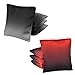 Iheqard Weather Resistant Cornhole Bags, Gradient Corn Hole Bags Set of 8, Cornhole Bean Bags, Modified Size Cornhole Bags for Tossing Game, Includes Tote Bag (BlackGrey & RedBlack)