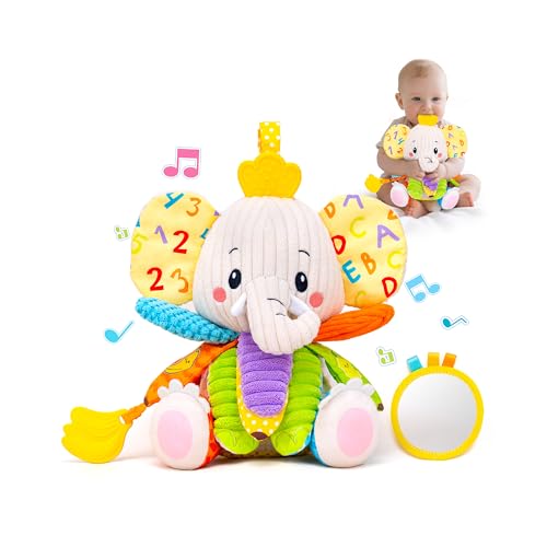Baby Toys 3-6 Months, Musical Stuffed Elephant Toddler Toy for Newborn Infant 3 6 9 12...