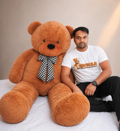 Image of Giant 7 Feet Brown Teddy Bear for Girls | Big Soft Plush Teddy Bear for Birthday, Valentine Gift, Anniversary | Large Size 210 CM Hugging Teddy Brown | Premium Cute Stuffed Soft Toy