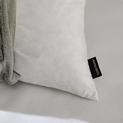 Basic Home BH17FIN02 26X26 Euro Throw Pillow Inserts-Down Feather Pillow Inserts-Cotton Fabric-Set Of 2-White. thumb #4