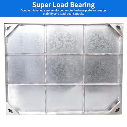Tonchean Manhole Cover Frame 600 * 450 Mm Recessed Manhole Lid Metal Sewer Drain Cover Septic Tank Cove-R Inspection Chamber Coverr For Gardens Lawns Courtyards Driveways Patios Pavements - 7