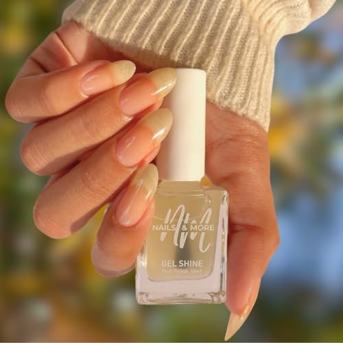 Image of Nails & More Base Coat Nail Polish, Argan Oil-Infused Gel Shine, Strengthening Nail Base, Smooth Finish | 10ml