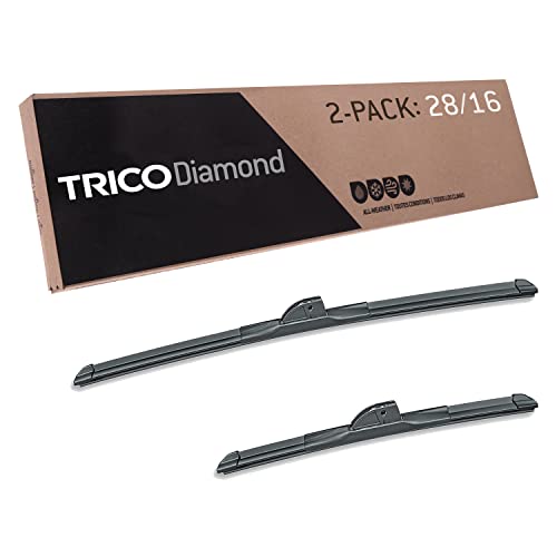 Image of TRICO Diamond 28 inch + 16 inch Super Premium Automotive Replacement Windshield Wiper Blades (Set of 2), Passenger and Driver Side All-Weather Beam Wiper Blades for Select Vehicle Models (Item #25-2816)