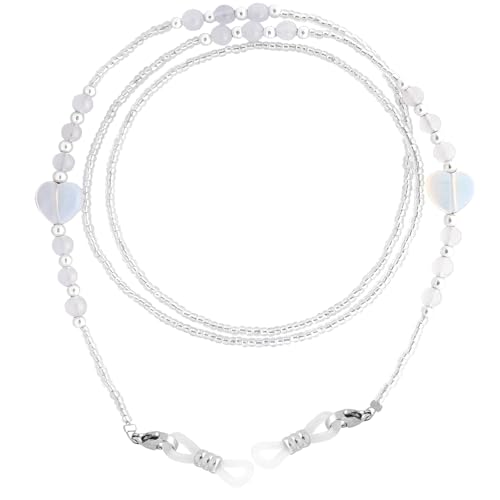 Image of BILIONE Heart Acrylic Beaded Eyeglass Chains for Women and Men, Eye Glasses Strap Around Neck