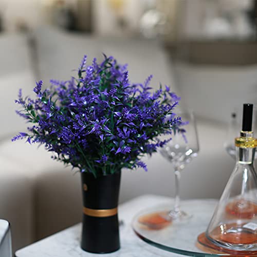 U/D 12 Bundles Artificial Lavender Fake Flowers Outdoor Uv Resistant Plants Plastic Shrubs Hanging Flowerpot Indoor Outside Windows Decorations thumb #4