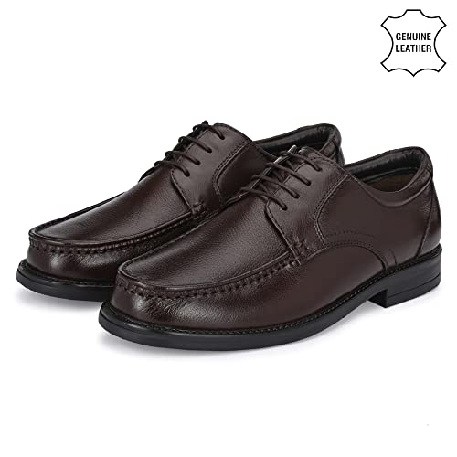 Image of Auserio Men's Full Grain Leather Derby Lace Up Formal Shoes | Anti Skid Sole & Waxed Laces | Antimicrobial & Heat-Insulating | Memory Foam Padded Insole | Shoes for Office & Parties (SSE 231.232.233)
