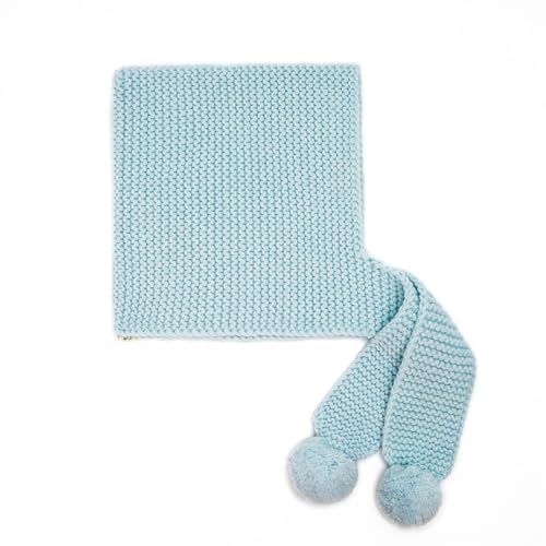 Baby Boys Girls Cashmere Wool Winter Caps Knit Hats and Scarf All in one Kids Bonnet Double Wool Ball2